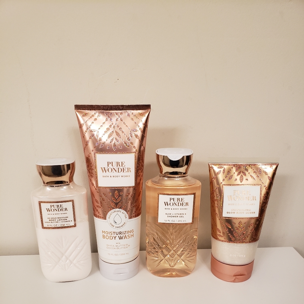 New bath and body works pure wonder set